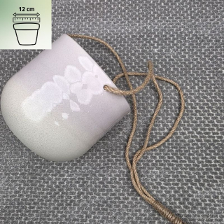 Keramický závěsný obal na pr. 12 cm se zakulaceným dnem